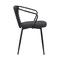 Armen Living Francis Contemporary Dining Chair in Black Powder Coated Finish and Black Fabric LCFCSIBLBL - alternate 3